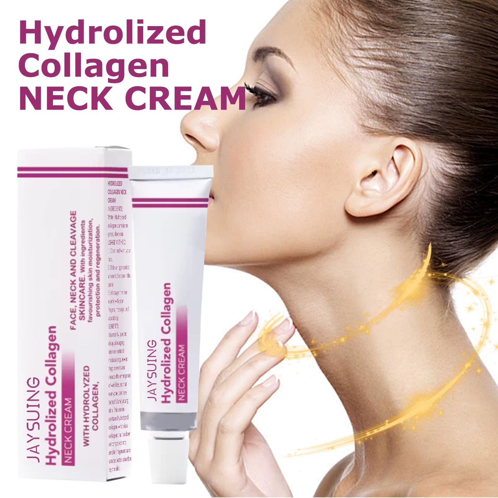 40G Hydrolyzed Collagen Neck Cream Face Lifting Firming Lightening Lines Care Lotion Moisturizer Neck Rejuvenation Cream