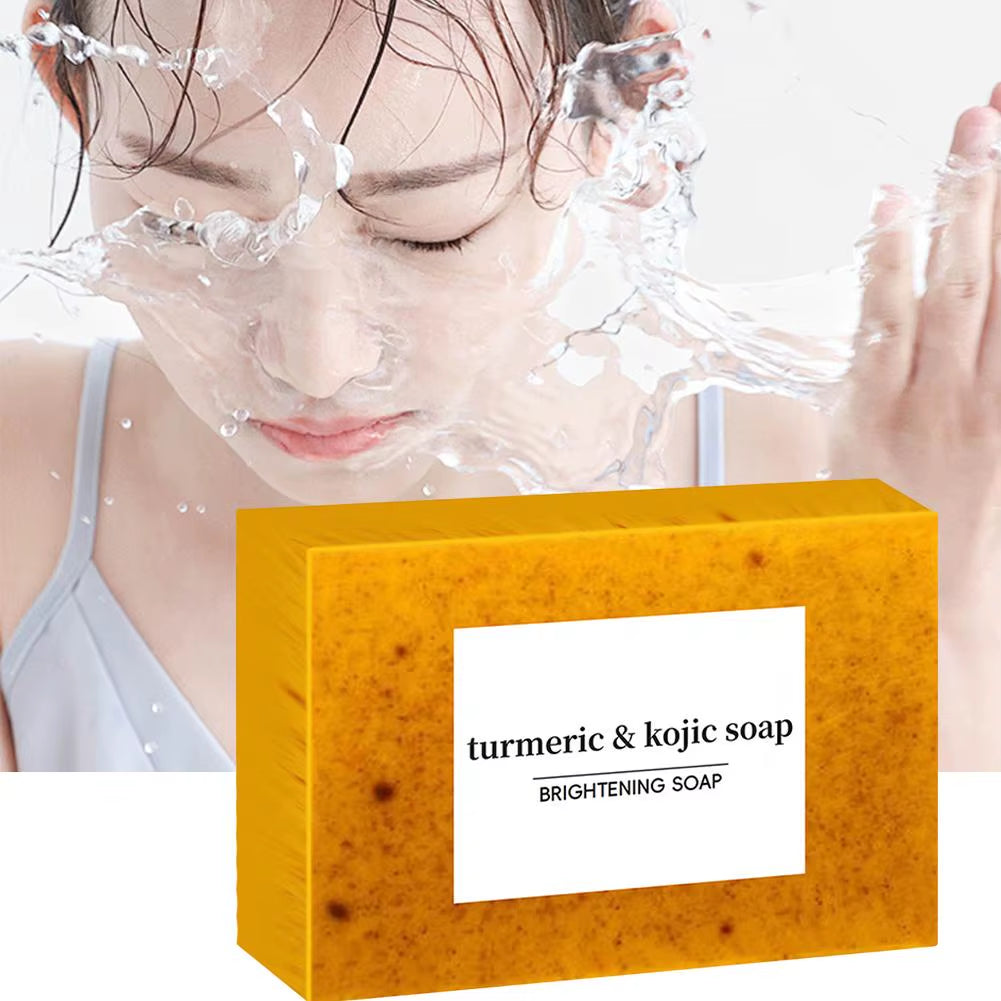 Revitalize Your Skin with 100G Turmeric Handmade Soap - Brightening Lemon Kojic Acid Shower & Facial Soap for Deep Cleansing and Flawless Skin Care
