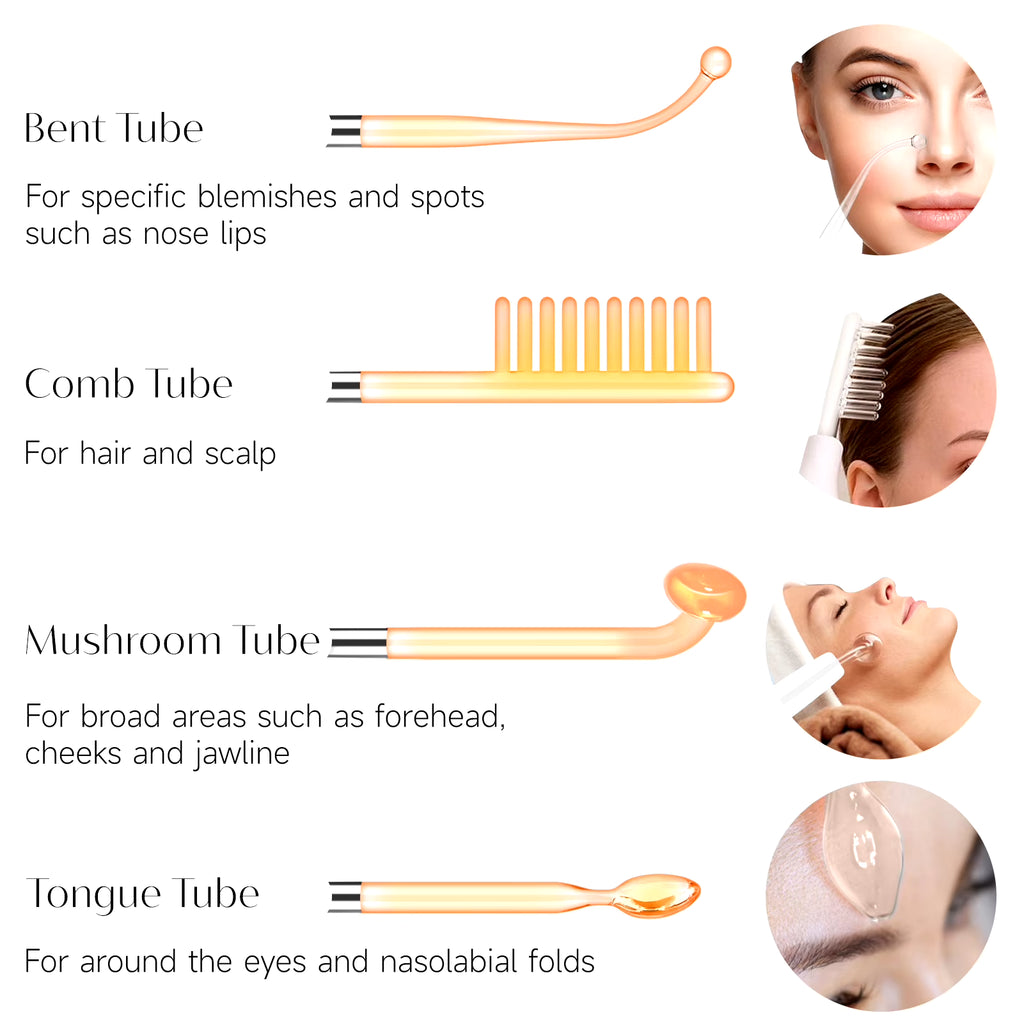 High Frequency Electrode Wand Machine Neon Electrotherapy Glass Tube Acne Spot Wrinkles Remover Beauty Facial Care