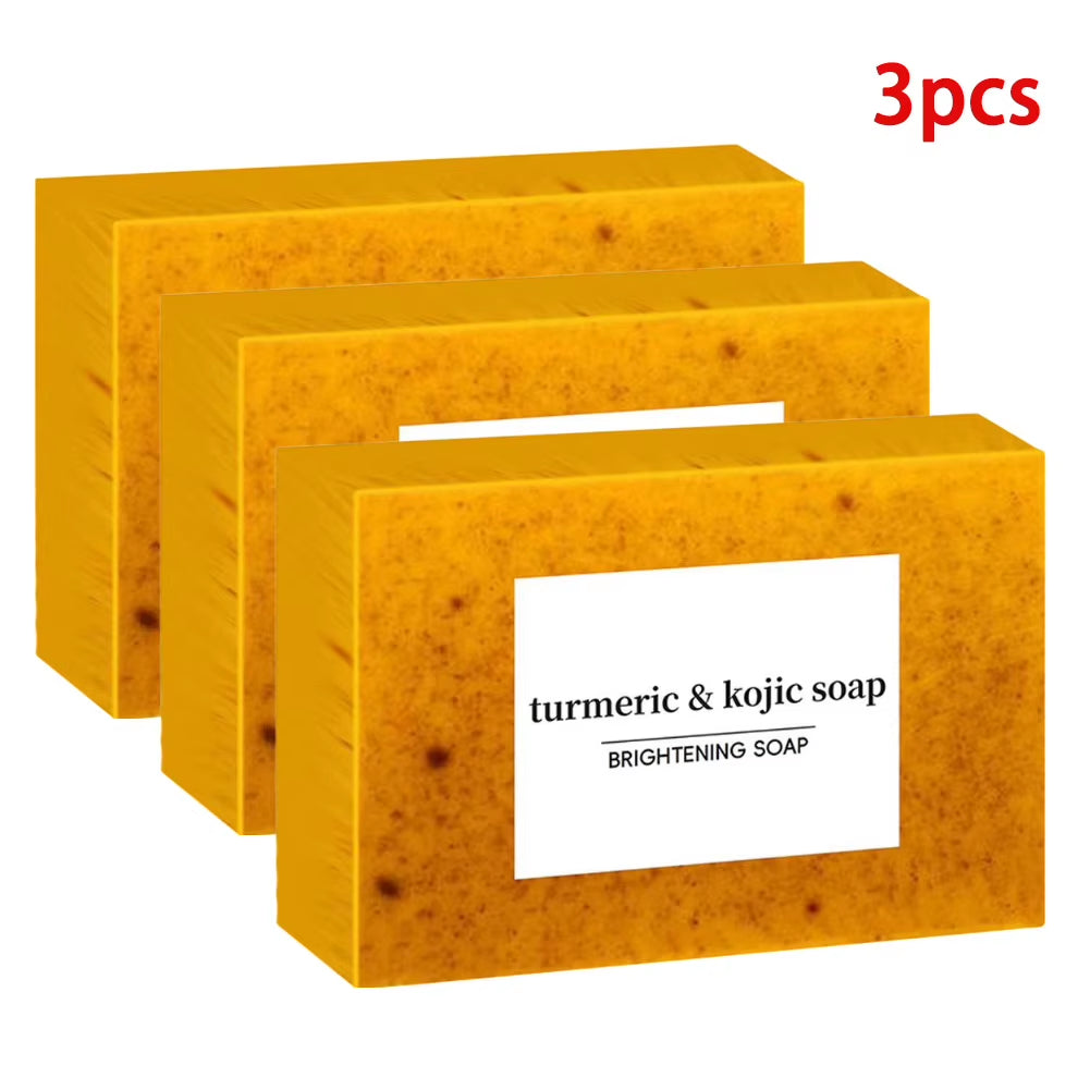 Revitalize Your Skin with 100G Turmeric Handmade Soap - Brightening Lemon Kojic Acid Shower & Facial Soap for Deep Cleansing and Flawless Skin Care