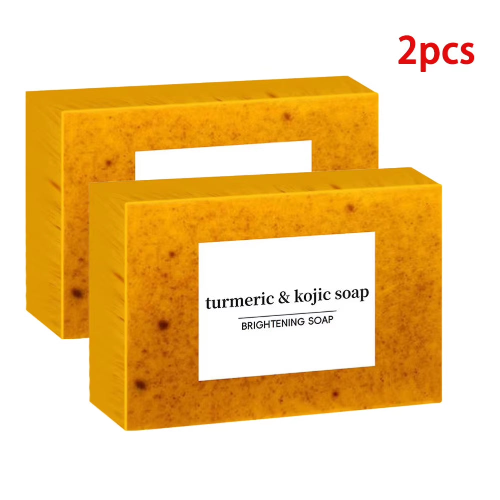 Revitalize Your Skin with 100G Turmeric Handmade Soap - Brightening Lemon Kojic Acid Shower & Facial Soap for Deep Cleansing and Flawless Skin Care